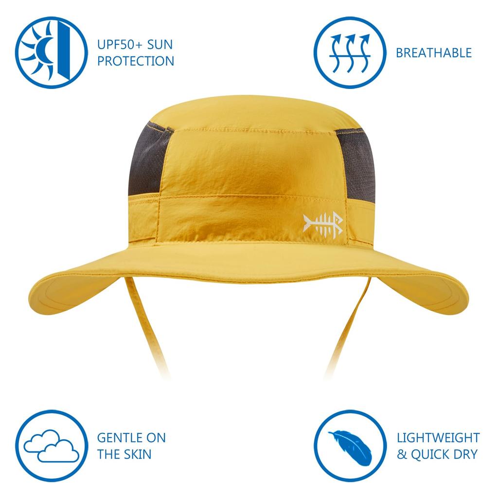 Bassdash Fishing Wide Brim UV Quick Fishing Sun Farm Mountain Climbing [Bassdash] Hat, [Water Repellent, UPF50+, Protection, Drying, Lightweight] Cap,