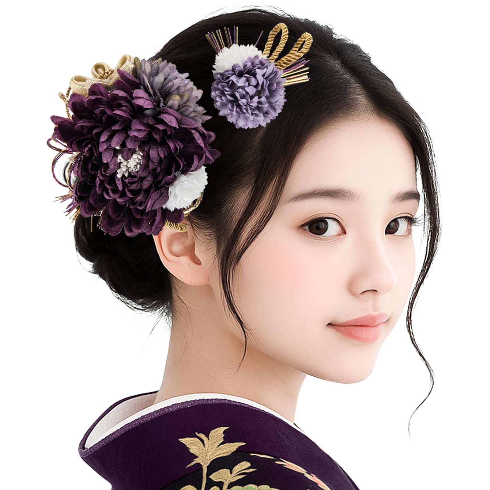 

Hair Ornaments for and Features Includes Mizuhiki Crafts and Premium Artificial Set of 2 Hair Available in 5 Colors Dark [OTAKUMARKET] Yukata,