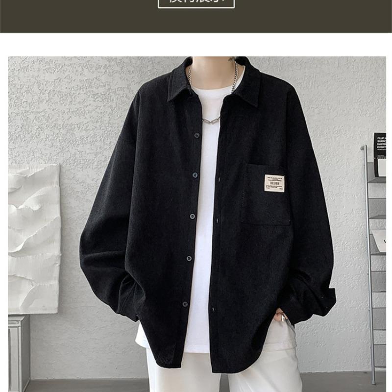 Men's Long Sleeve Corduroy Shirt Retro Loose Large Size Shirt Jacket