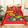 Construction Tractor Truck King Queen Duvet Cover Excavators Crane Bedding Set Vehicle Quilt Cover Polyester Comforter Cover