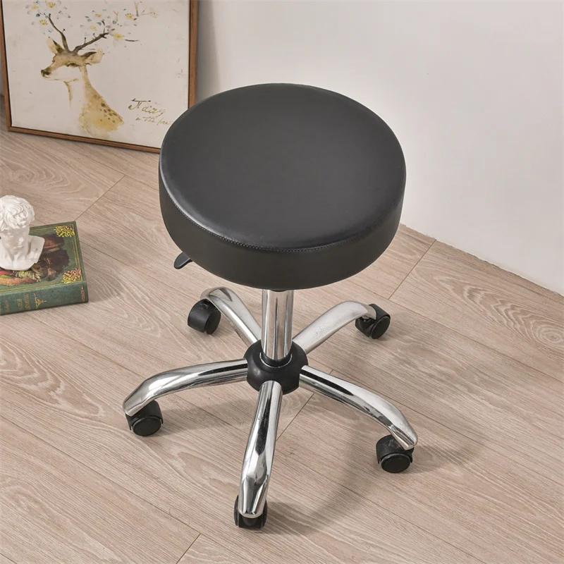 Bar Stool Cover Waterproof Pu Leather Round Chair Covers Removable Stools Slipcovers Barstool Funda Chair Seat Cushion Cover