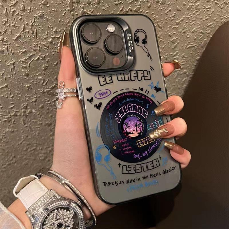 Island record metal button is suitable for Apple 15promax mobile phone case iphone14/12/11 new 15 tide