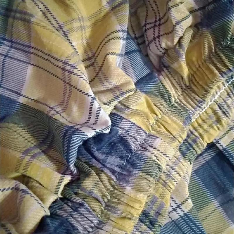 WTEMPO Plaid Pants Women Loose and Thin Elastic Waist Straight Casual Pants Size M-XXXXL