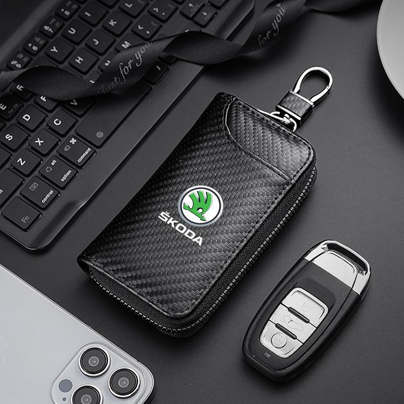 HAWX3 Car Purse Card Money Holder License Card Case Wallet For Skoda Fabia Kamiq Superb MK3 VisionS Yeti Scala Enyaq-iV Octavia Kodiaq