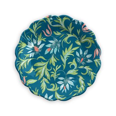 TarHong Chinoiserie Botanical Salad Plate, 23cm, Shatter-Resistant Melamine Plastic, Dishwasher Safe, Stylish, Cute, Lightweight, Perfect for