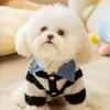 Striped Autumn and Winter Warm Shirt Pomeranian Teddy Can Draw Cats and Puppies Two-legged Pet Clothes