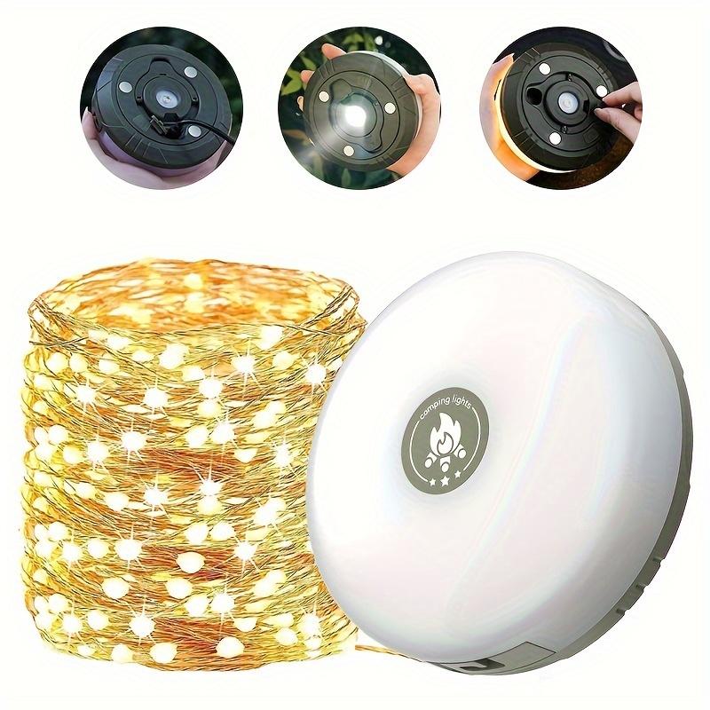 Luce Stringa LED da Campeggio 10m, 8 Modalità Magnetica Impermeabile da Esterno per Tenda Luce Decorativa,