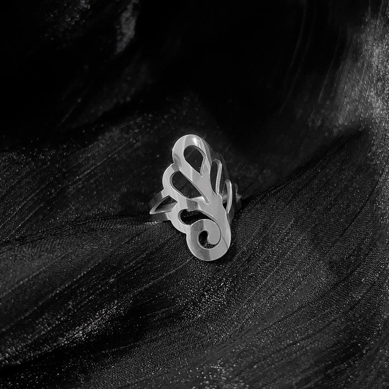 No Fading, Flowers On The Other Side, Titanium Steel, Cold Wind Dancing Ring, Simple Index Finger Ring For Men And Women