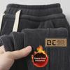 Men's Corduroy Plus-Size Fleece-Lined Casual Sweatpants - Autumn/Winter Thickened Trousers