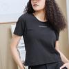Converse T Shirts Women's Black Crew Neck Moderate Straight Fit 10023192-A01