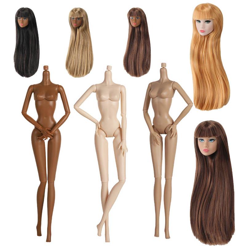 Muñeca Cabeza Cool Girls 1/6 Para Muñeca Supermodelo de 32 cm Figura de Acción Piel Multicolor Cabeza con Maquillaje + Cuerpo Juguete Accesorios Regalo