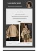 Melanoid Coffee PU Leather Long Sleeve Women's Jacket - 2025 Winter Collection, Versatile, Trendy, Loose Fit, Slimming Design