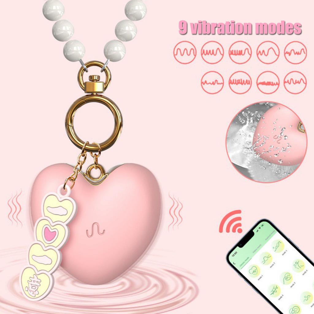 Compact Female Vibrator with App Control Has 9 Vibration Modes Mini Clitoral Stimulator G-spot Vaginal Stimulator Couple Decorative Vibrator Pendant