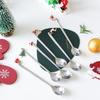 6pcs/set Stainless Steel Christmas Spoons Xmas Party Tableware Ornaments
