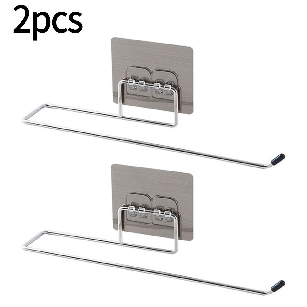 

Держатель для бумажных полотенец Подвесная стойка Органайзер для кухонной полки Под шкаф Рулон Чашка 2Pcs