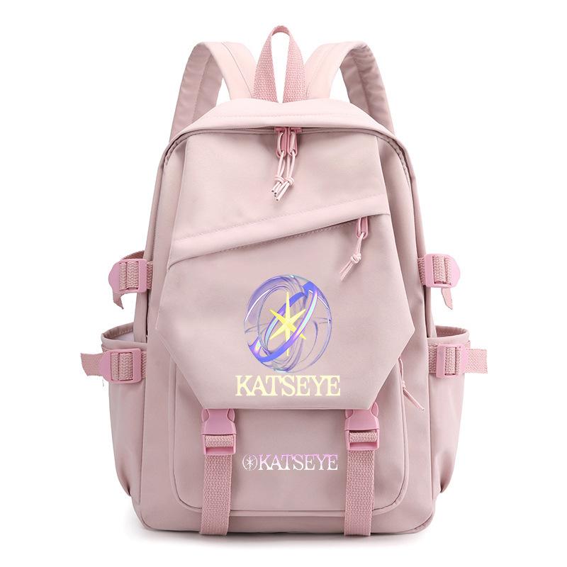KATSEYE Backpack Official Merch Navy Blue Lightweight Casual Daypack Anti-Theft Laptop Backpack for School College Commuter Gifts 15.6 Inch