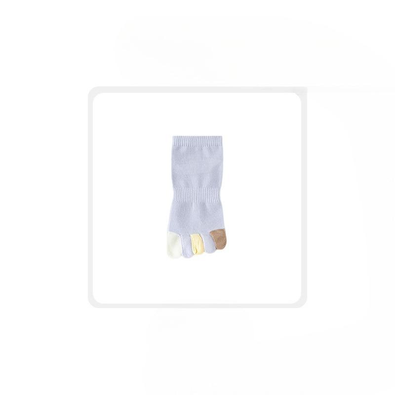 Female Spring and Autumn Fashion Simple Color Lovely Breathable Short Tube Five Finger Cotton Socks