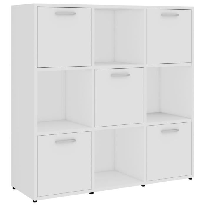 VidaXL Bibliothèque Blanc 90x30x90 cm Bois d’ingénierie 802930