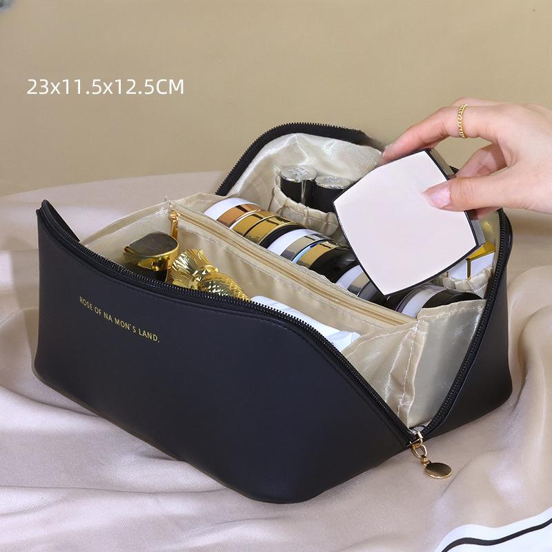 Portable Large Capacity PU Portable Toiletry Bag Travel Storage Bag Organ Pillow Makeup Bag
