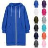 Damen Casual Kapuzenjacke mit Reißverschluss und Taschen