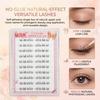 No Glue Natural False Eyelashes Upper Lower Universal HD Camera Ready Black Fiber Lashes