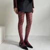 Aesthetic High Waist Fishnet Tights for Women Stretchy Pantyhose Elegant Hollowed Out Diagonal Stripe Mesh Stockings