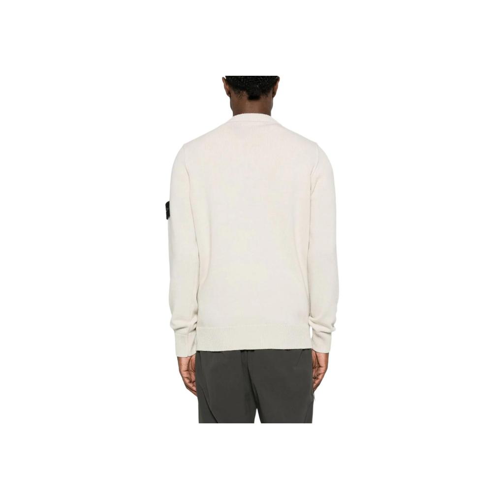 Stone Island FW24 Logo V-Neck Long Sleeve Pullover Knit Sweater Men sweater Light-Brown 8115533A3-V0097