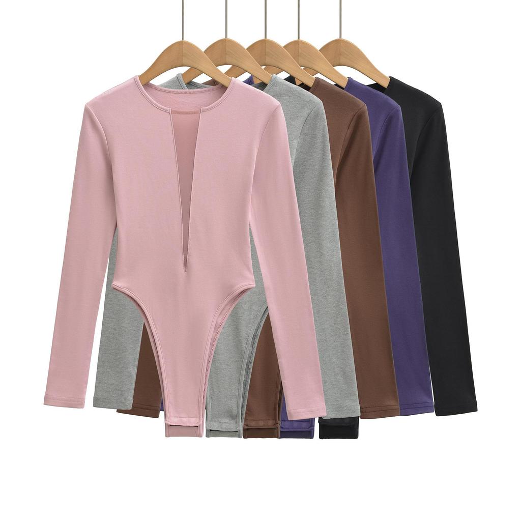 European and American Sexy Summer Mesh Long Sleeve Jumpsuit for Women