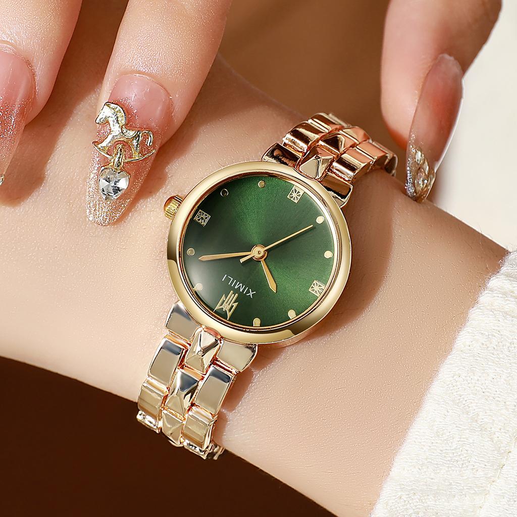 Exquisite High-End Women'S Fashion Trend Quartz Watch Temperament Light Luxury Color Plate Watch