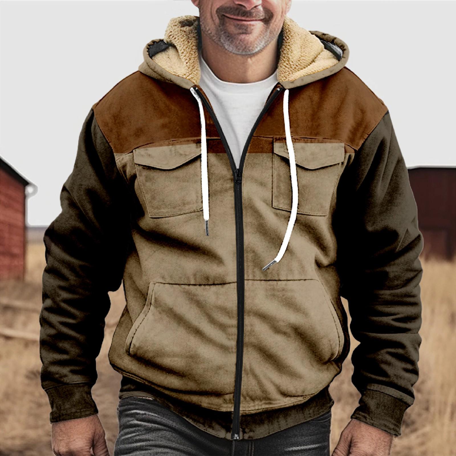 

Мужская утолщенная куртка на пуговицах с двойным карманом и карманной вставкой, хлопковая куртка XL хаки