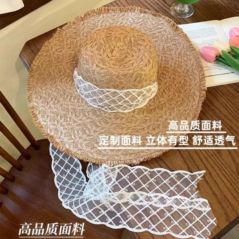 Straw Hat Children's Summer Sunshade Sun Protection Hat Big Brim Straw Hat Versatile Sweet Beach Hat