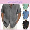 Camicie Casual Estive da Uomo di Marca in Cotone e Lino Monocolore a Maniche Corte Camicie Larghe