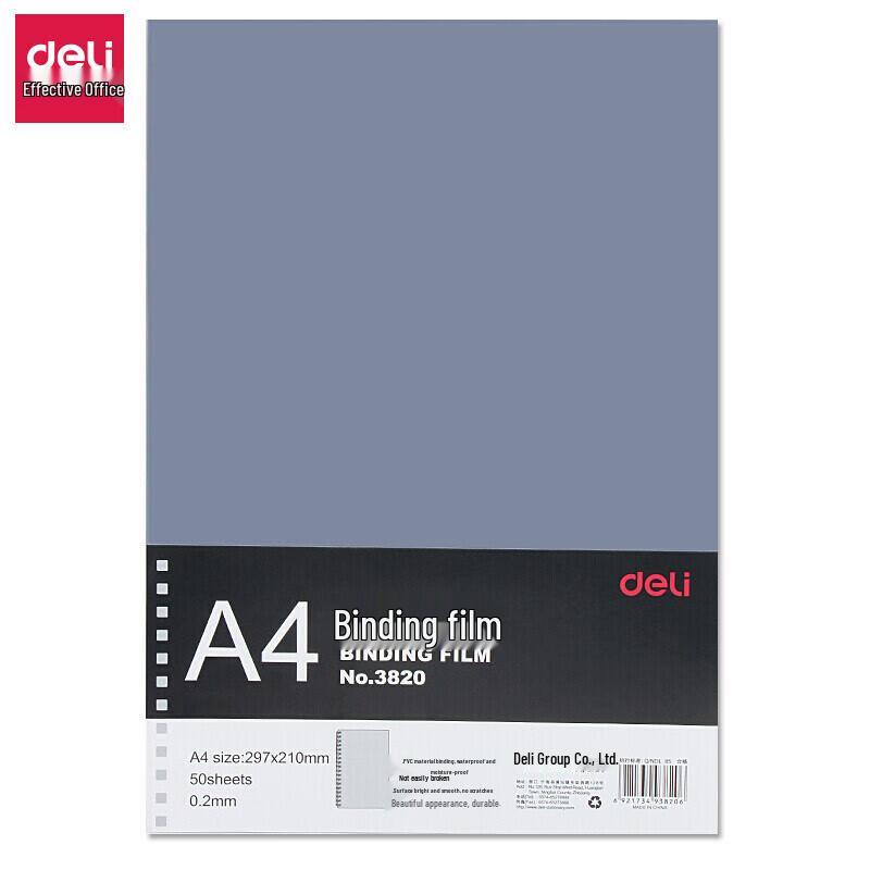 Deli A4 Transparent PVC Binding Covers