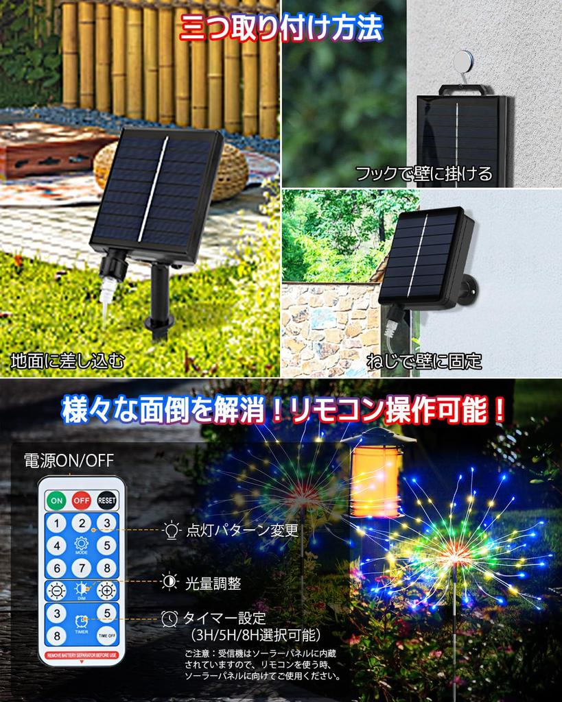 cshare Solar String LED Illumination 640 Garden Recessed Solar USB Solar Battery Level 8 Lighting Gardening Lights with Remote Suitable for Flower and