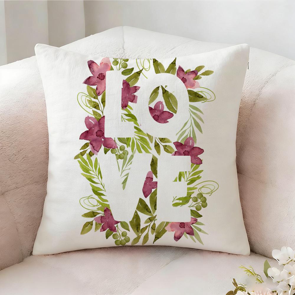 Creative Love Pattern Pillow Case Pillowcase Doublesided Printed Sofa Cushion Bedroom Headboard Pillow