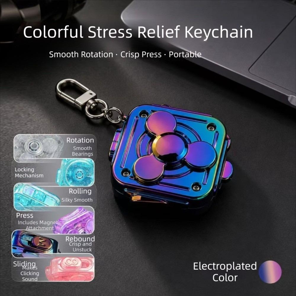 Fun Multi-Play Fidget Spinner Keychain Crisp Pressing Finger Relax Keychain Leisure