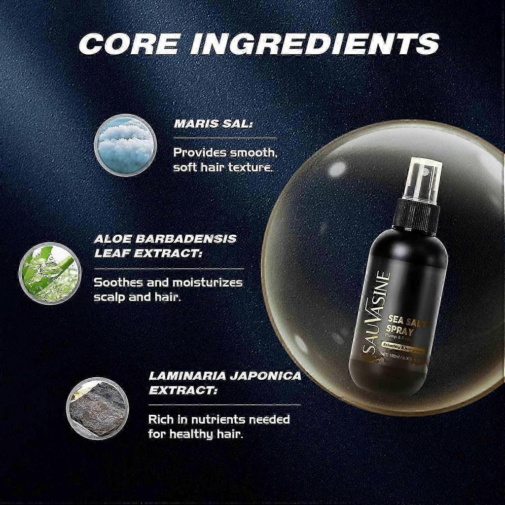 Sea Salt Spray, Natural Finish Sea Salt Spray For Hair, Volumizes & Texturizes, Refreshing & Non-greasy, Plump & Fluffy