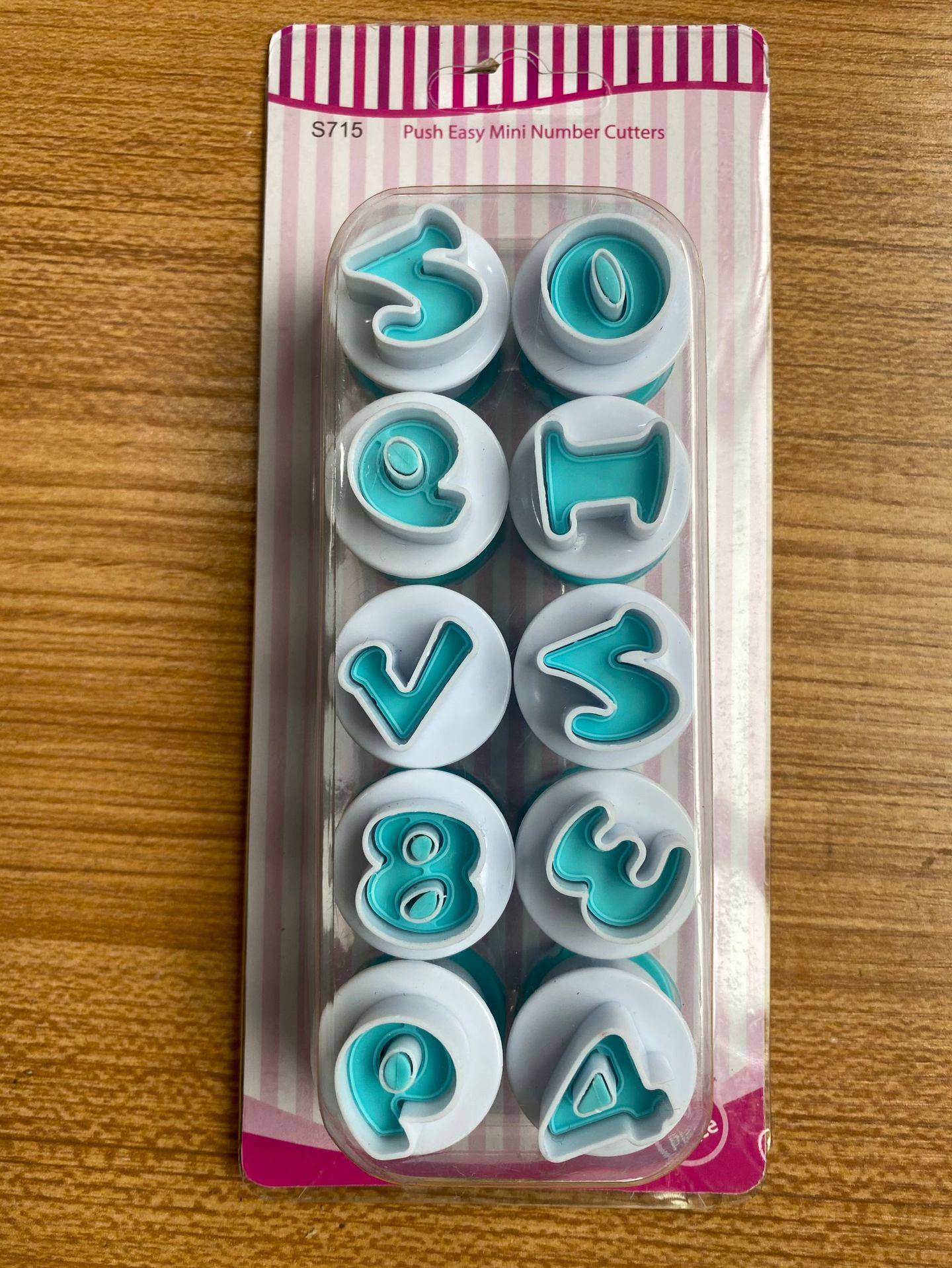 26-Piece Uppercase & Lowercase Letter & Number Cookie Stamp Molds
