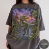 Vintage Velociraptor 90s Graphic Tee, Retro Dinosaur Scene Shirt, 80s Paleontology T-Shirt, Raptor Fossil Tee, Dinosaur Lover Gift for Him