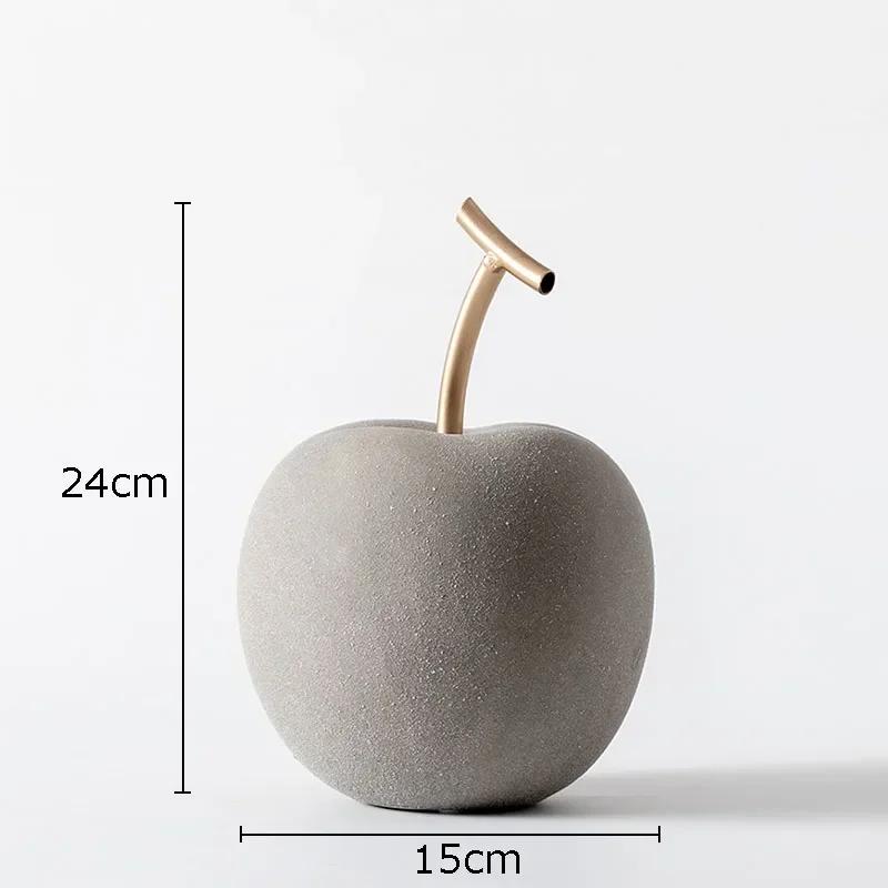 

Minimalist Apple/pear Frosted Porcelain Statue Gold Plated Crafts Fruit Sculpture Modern Home Decor Desk Decoration Ornaments