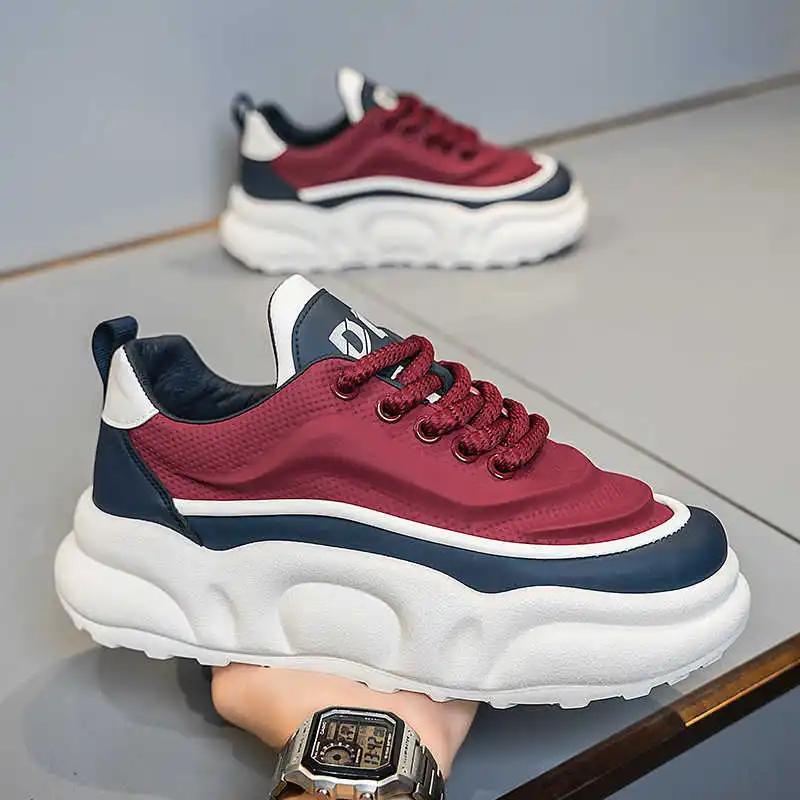 Lace-up Round Nose Luxury Shoes Men Sneakers Running Men's Shoes Size 46 White Moccasin Men Sport Loafer'lar High Brand