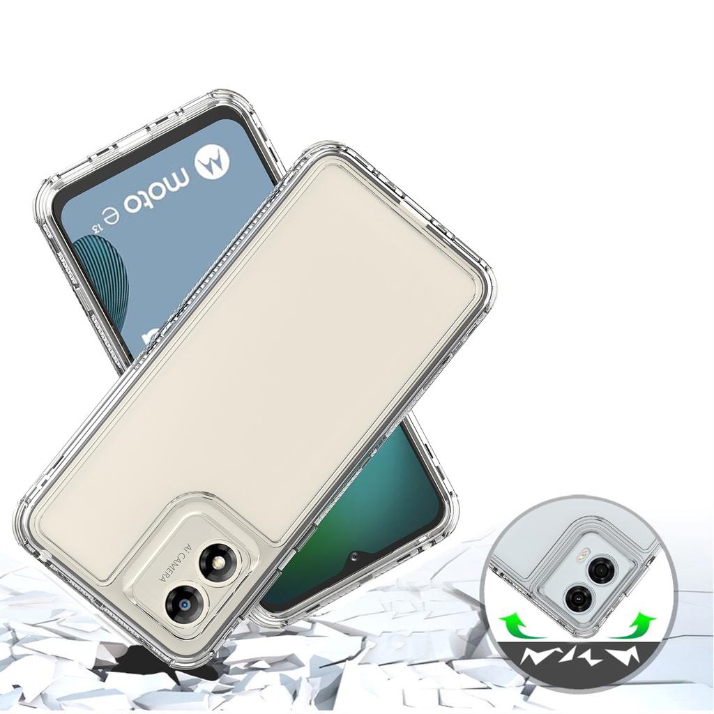 For Motorola Moto E13 4G Case PC+TPU Anti-Drop Transparent Phone Cover
