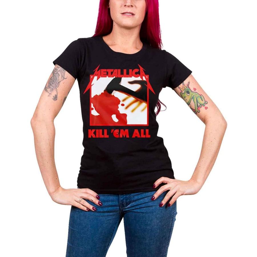 

Metallica Kill Em All Футболка женская приталенная Черная S чёрный