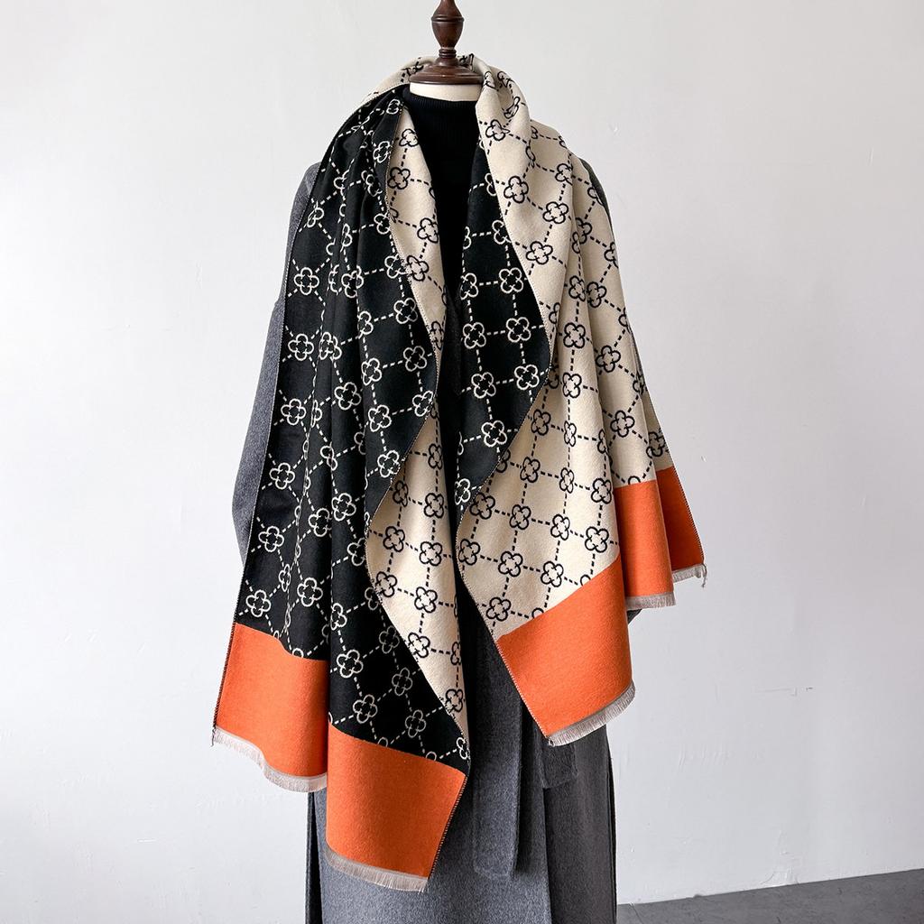 Winter Warm Cashmere Scarf For Women Luxury Pashmina Blanket Thick Shawl Wrap Neckerchief Fashion Bufanda Echarpe Poncho