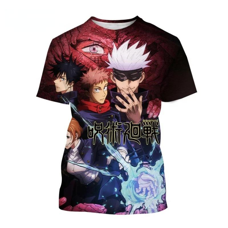 

Summer New Anime Jujutsu Kaisen 3D Print T Shirt for Men and Women Fashion Casual Oversized T-shirt Harajuku Street Tops Tees S