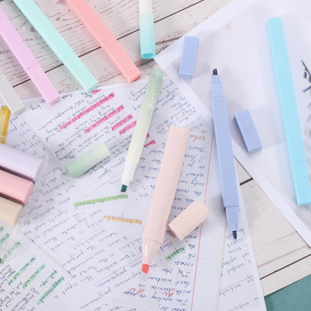 PATIKIL Highlighter Set of Marker Pens for Office and Everyday Style Available in and Blue Pens, 6, Quick-Drying, Wide-Fill Use, 1, Pink, Gray,