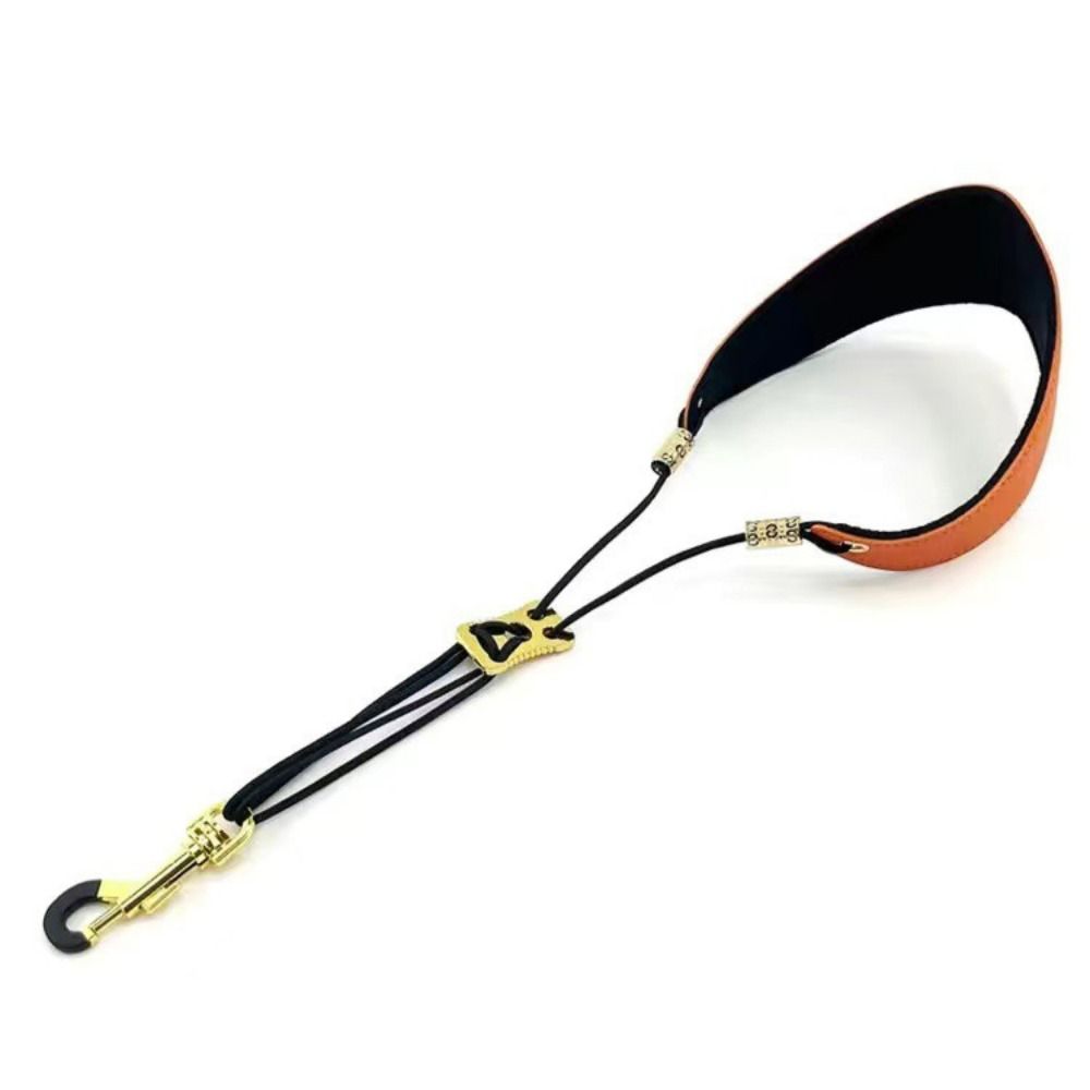 Adjustable Saxophone Neck Strap PU Leather Clarinet Neck Band Electric Blowpipe