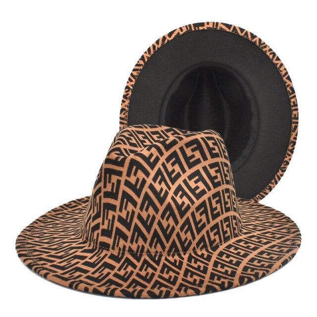 Men Female Letter Fedora Pattern Hats Casual Vintage Autumn Winter Leopard Caps Jazz Outdoor Designed Luxury Hat Sombreros Gifts