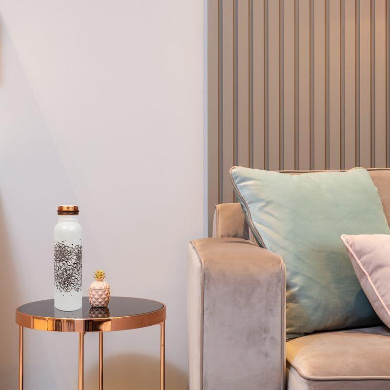 1 Liter Fassungsvermögen, Rost- und Auslaufsicher für Büro/Yoga/Zuhause/Fitnessstudio/Trekking/Reisen, BPA-frei, Mit antimikrobiellen Eigenschaften (Blume Braun)