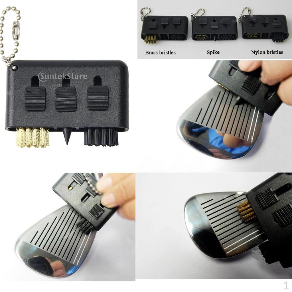 

3 In 1 Golf Pocket Sized Clean Brush Groove Putter Shoes Cleaner Cleaning Club